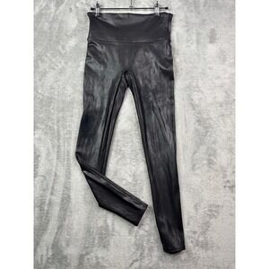 Spanx Faux‎ Leather Leggings Black High Waisted Shaping Leggings Medium 20211R
